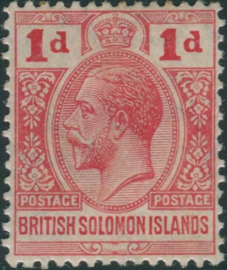 Solomon Islands 1913 SG19 1d red KGV MLH