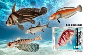 DJIBUTI - 2023 - Fishes - Perf Souv Sheet - Mint Never Hinged