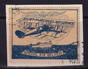 Canada 1926, Semi Official Airmail Elliot Fairchild Air XF-used on piece # CL9