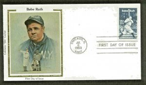 US FDC #2046 Colorano Silk Cachet Chicago, IL Babe Ruth  Base Ball Free Shipping