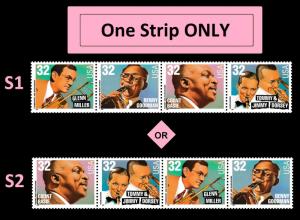 US 3096-3099 3099a Big Band Leaders 32c strip 4 MNH 1996