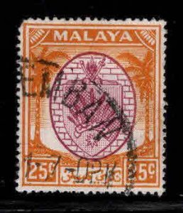 MALAYA Negri Sembilan Scott 51 Used coat of arms stamp, Palm Trees