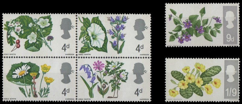 GB (40MMo) - 1967 Sg717-Sg722 FLOWERS SET, MM (ORDINARY)