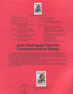 USA 2704 JUAN CABRILLO SOUVENIR PAGE