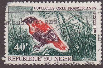 Niger 237 Red Bishop Bird 1970