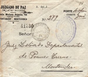 Uruguay lot of 6 official mail covers Justice porte de oficio ca1920 RR
