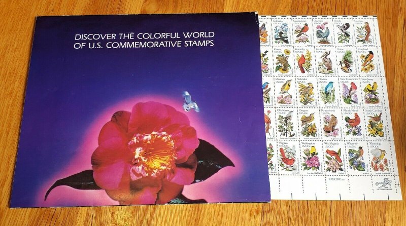 1981 Stamp Sheet Scott # 1953-2002 'State Birds and Flowers' In Original Sleeve 