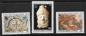 CYPRUS SG588/90 1982 WORLD CULTURAL HERITSGE MNH