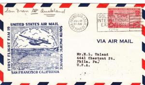 1940, 1st Flt., FAM-19, San Francisco, CA to New Zealand, See Remark (27983)