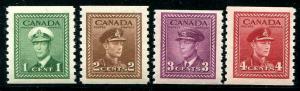 HERRICKSTAMP CANADA Sc.# 278-81 1948 Coils Stamps Mint NH Cat. Value $67.00