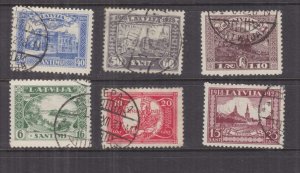 LATVIA, 1928 Liberty Memorial Fund perf. set of 6, used.