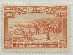 CANADA 1908 #102 Quebec Tercentenary Issue - MH (CV 200$ +)