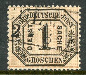 Germany States 1870 North German Confederation 1gr Black/Buff Scott #O4 VFU G493
