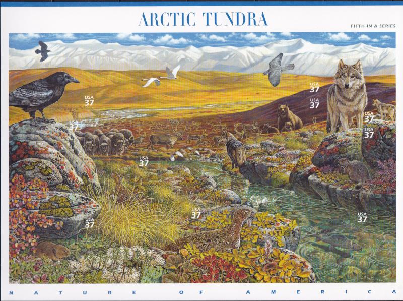 United States 2002 Arctic Tundra Sheet Nature of America Complete   VF/NH