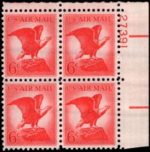 US #C67 6¢ EAGLE MNH UR PLATE BLOCK #27391 DURLAND $2.00