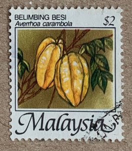 Malaysia 1986 $2 Star Fruit. SEE NOTE. Scott 333, CV $0.65. SG 348