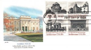 US FIRST DAY COVER SET OF 5 DIFFERENT CACHETS ARCHITECTURE 18c ISSUE 1981