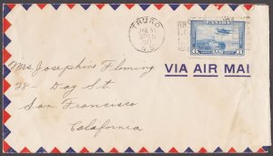 CANADA - 1941 AIR MAIL ENVELOPE TO CALIFORNIA USA WITH STAMP - CENSORED