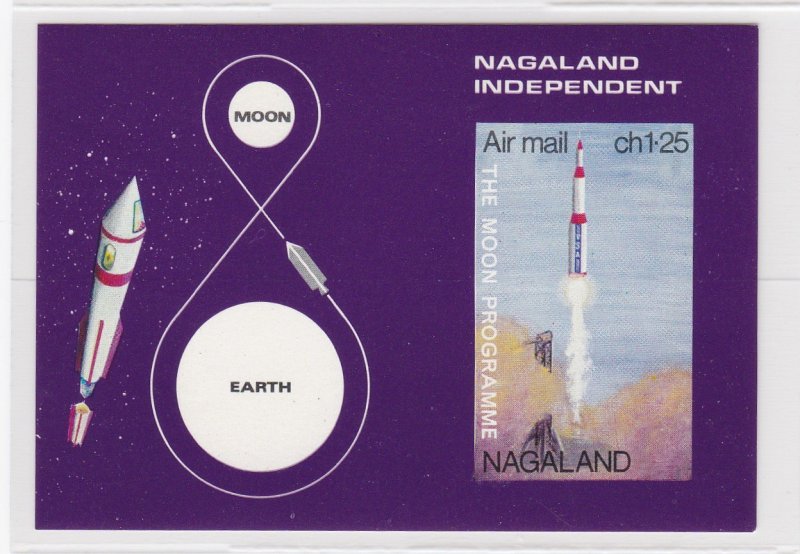 Nagaland - Moon Program Rocket Souvenir Sheet, NH