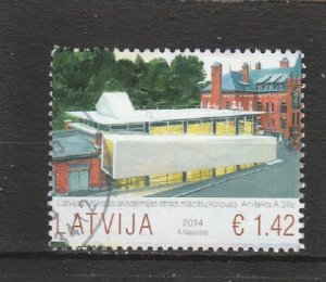 Latvia  Scott#  887  Used  (2014 Latvian Academy of Arts)