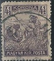 Hungary 347 (used) 4½k harvesting, dull violet (1922)