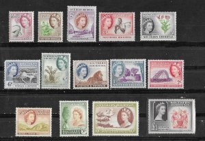 Southern Rhodesia # 81-94  QE II Definitives, complete  (14)  VF Unused VLH