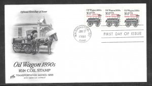 Just Fun Cover #2130a FDC Oil Wagon Artcraft Cachet (my2704)