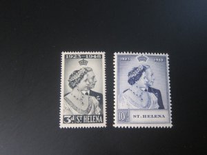 St Helena 1948 Sc 130-131 Silver Wedding MH