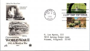 FDC 1991 SC #2559 Destroyer Reuben & Burma Rd - Phoenix AZ - Pair - J2686