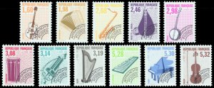 France 1992 - Precancel Musical Instruments -  MNH sets  # 2273-2283