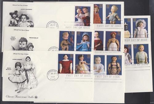 3151a-o American Dolls set of 8 Unaddressed PCS FDCs