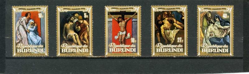 BURUNDI 1974 Sc#444-448 EASTER PAINTINGS SET OF 5 STAMPS MNH