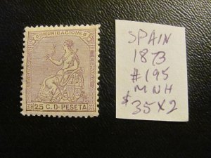 SPAIN 1873 MNH SC 195  VF  (152)