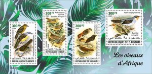 DJIBUTI - 2023 - African Birds - Perf 4v Sheet  - Mint Never Hinged