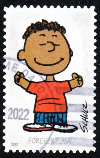 SC# 5726c - (60c) - Peanuts Characters Franklin USED Single Off Paper