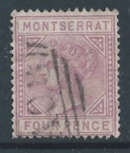 Montserrat #10 Used 4p Queen Victoria - Wmk. 2