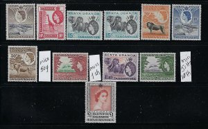 KENYA UGANDA TANGANYIKA SCOTT #103-109/111/1130114/117 PARTIAL SET-  MINT HINGED