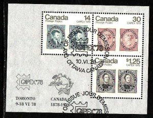 Canada-Sc#756a- id8-used sheet-Capex '78-Stamp on Stamp- 1978-