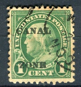 USA; CANAL ZONE 1924 early Presidential series Optd. fine used 1c. value