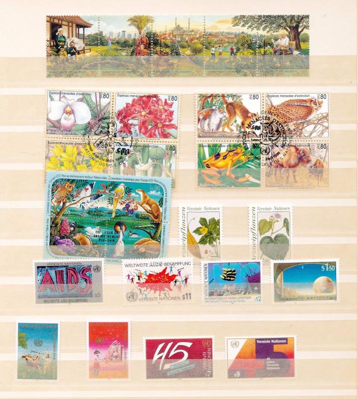 United Nations Wildlife Flowers Swiss Art Used MNH Collection (Appx 220) Ta761