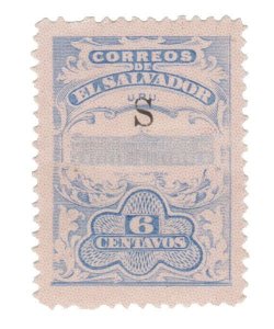 EL SALVADOR 1915 STAMP. SCOTT # 417. UNUSED. OVERPRINTED.