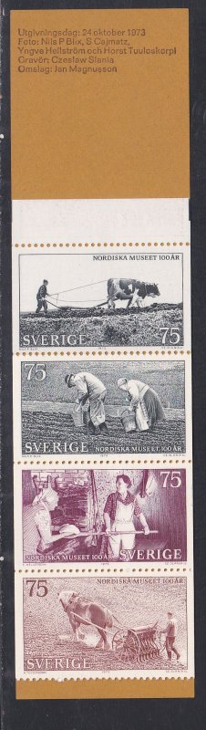 Sweden # 1014a, Farming, Complete Booklet, NH, 1/2 Cat