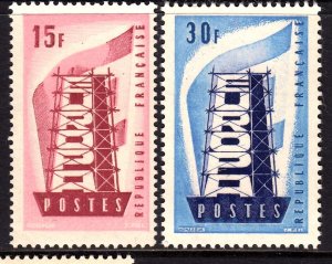 France 1956 EUROPA Complete Mint MNH Set SC 805-806 SG 1301-1302