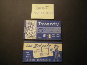 BK115, Scott 1213c, 5c Washington, MNH Complete Booklet, Buy US Savings cover