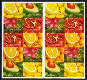 ISRAEL STAMPS 2009 FRUITS PHOSPHOR ERROR  BOOKLET STAMP FIRST 1rd ISSUE MNH