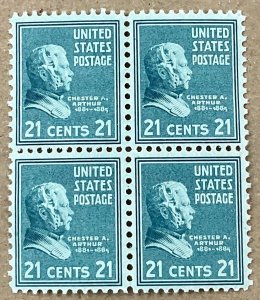 826  Chester A. Arthur, Prexie Series 21 cent VF MNH 40 stamps FV $8.40 1938