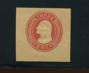 Scott U6 Washington RARE Unused Full Corner Cut Square with Cert (Stock U6-A1)