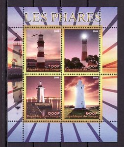 Congo, 2009 issue. Lighthouses sheet of 4. ^