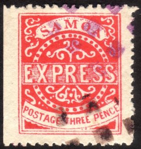 1877, Samoa 3p, Used, Sc 3