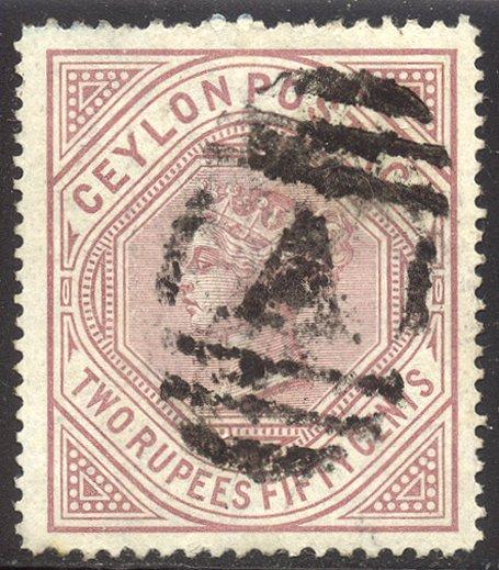 CEYLON #82 Used - 1879 2r50c Claret, Wmk 1